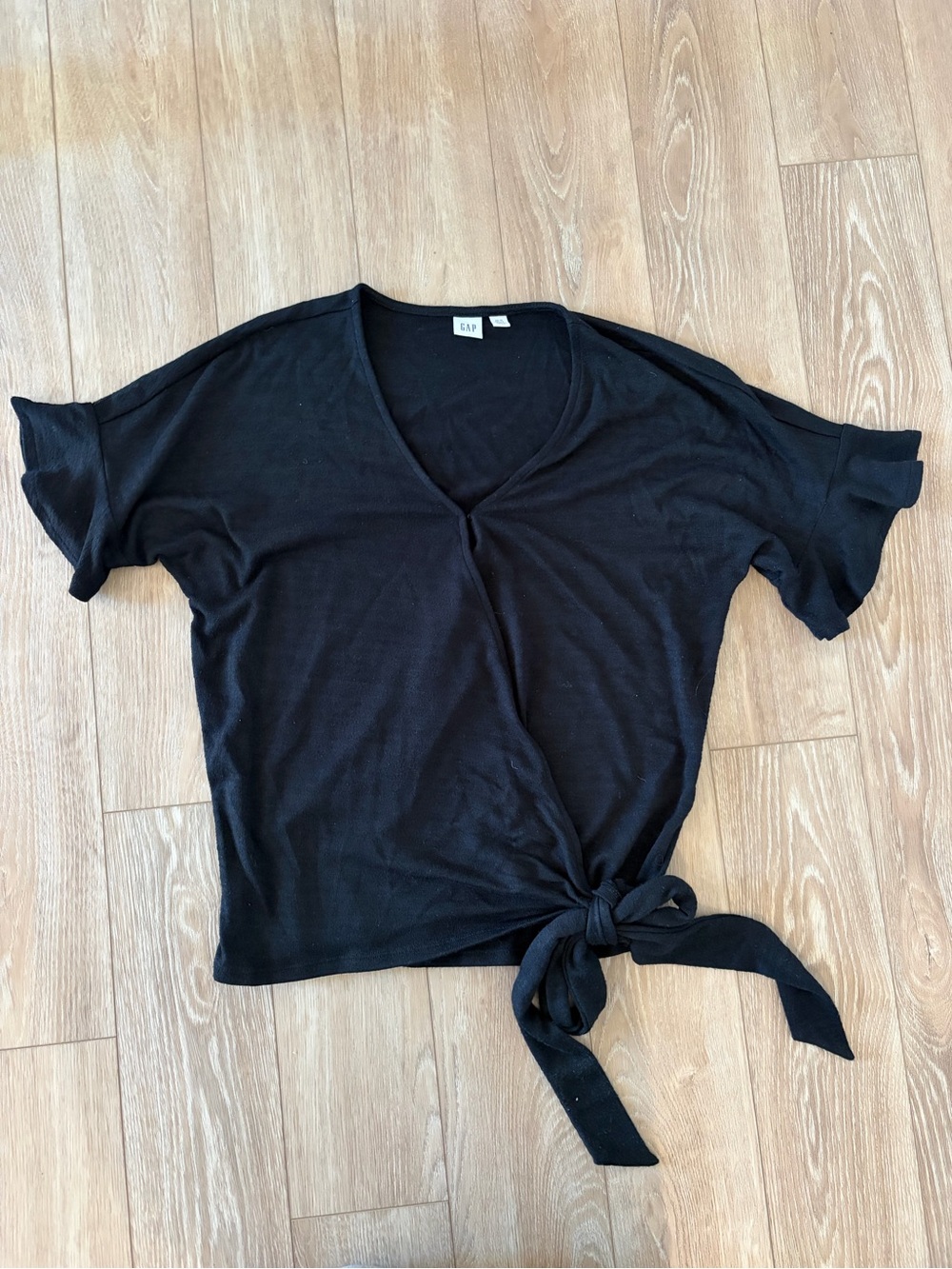 GAP Black Tie-Front Women's Blouse